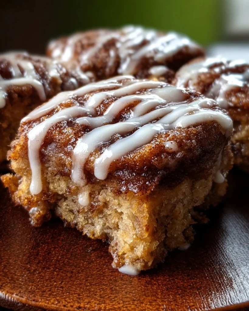 Delicious easy cinnamon roll bliss bars with a creamy glaze on top.