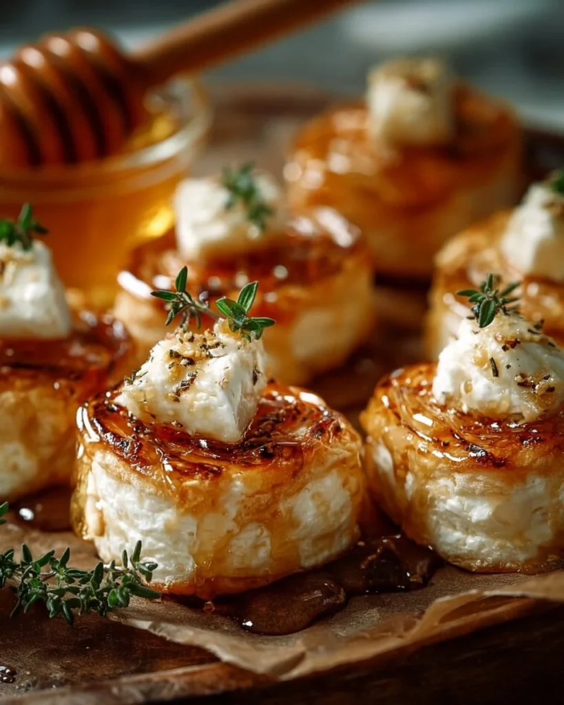 Delicious Goat Cheese and Honey Bites served on a platter