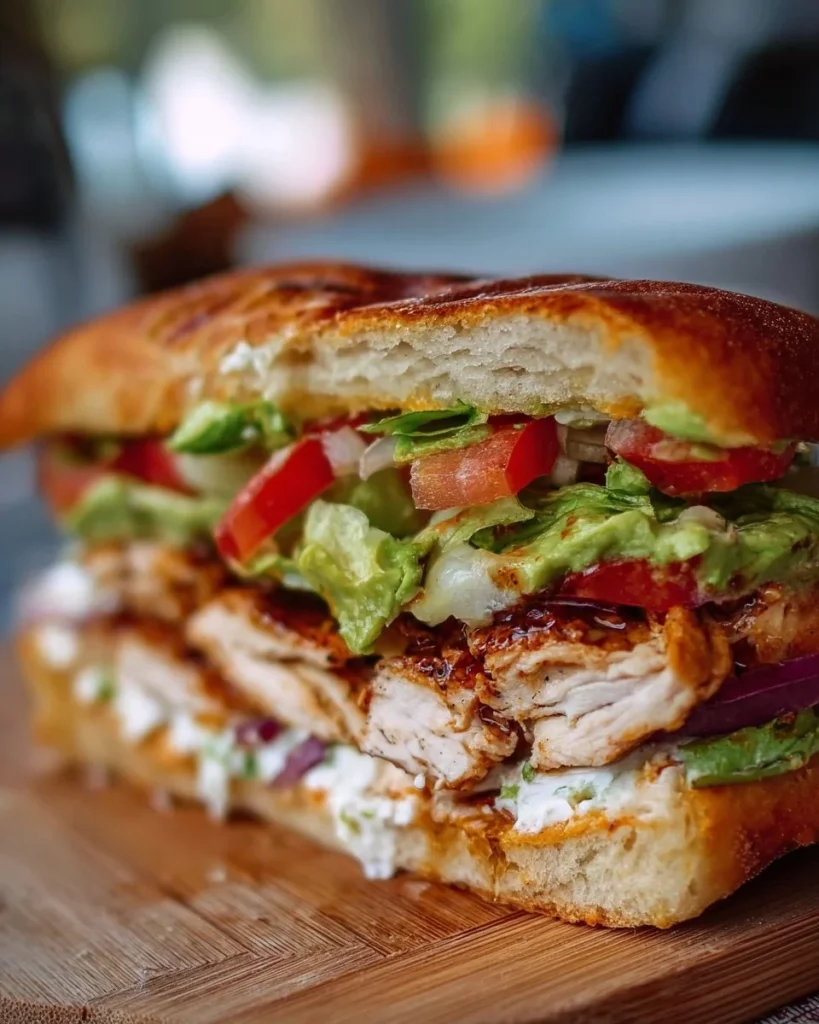 Juicy Chicken Torta Sandwich with fresh ingredients and vibrant colors