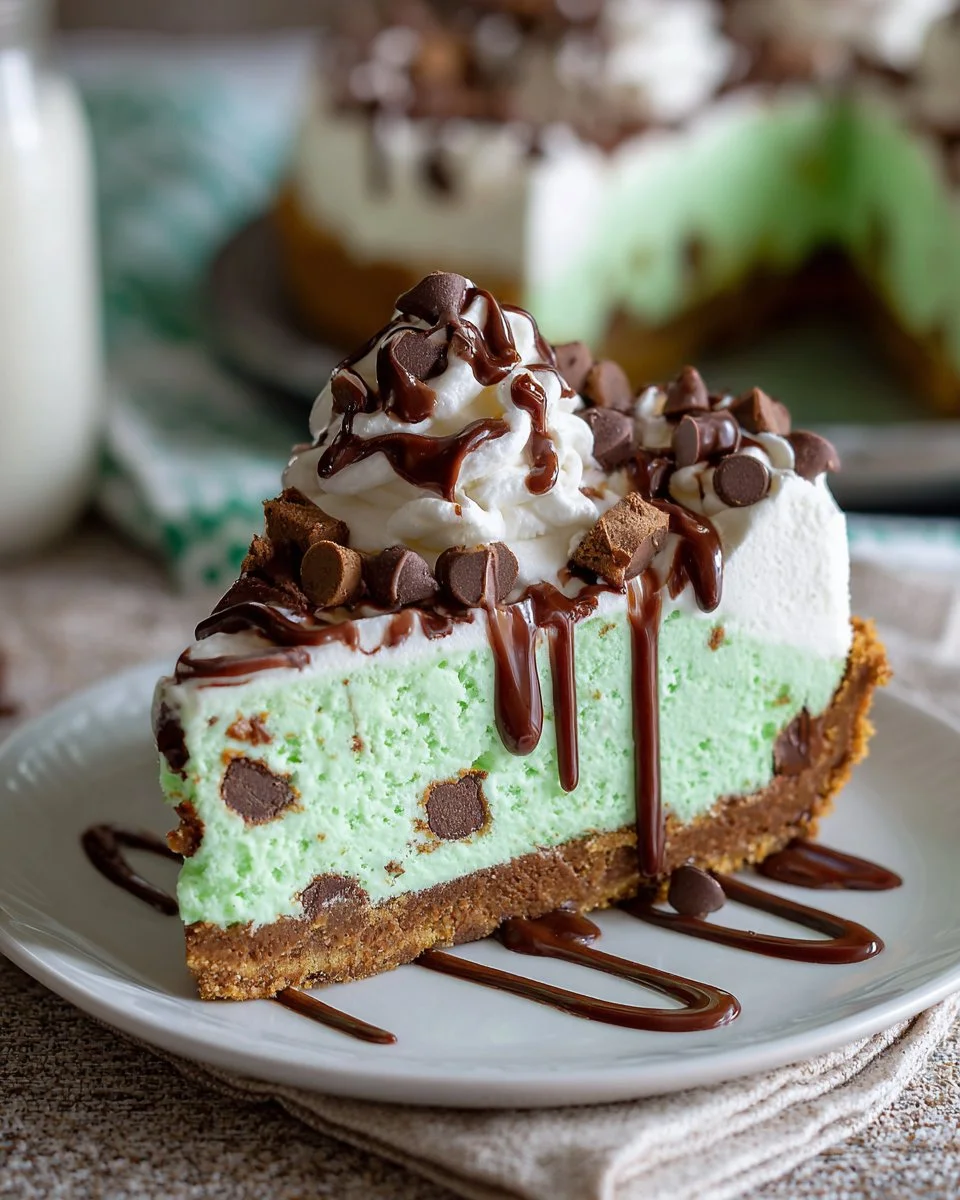 Mint Chocolate Chip Ice Cream Pie