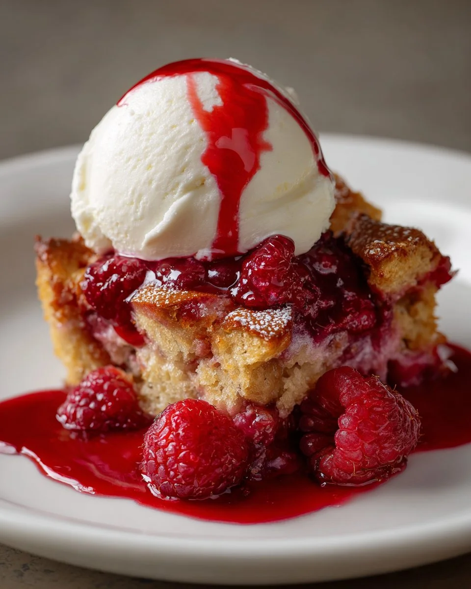 Raspberry Bread Pudding