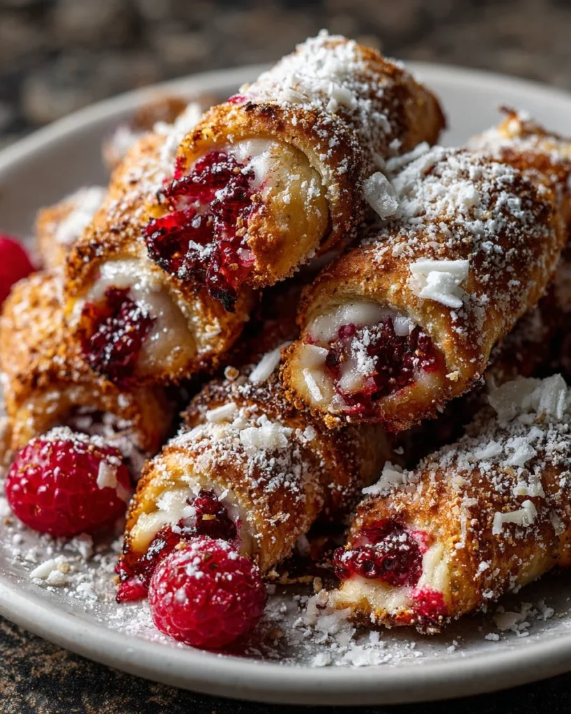 Raspberry White Chocolate Rugelach Bites on a plate, delicious pastry treat