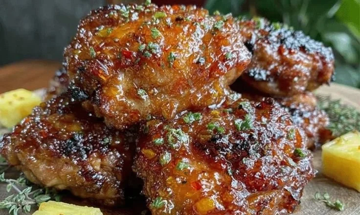 Savory Hawaiian Crockpot Chicken cooked with tropical flavors in a slow cooker.