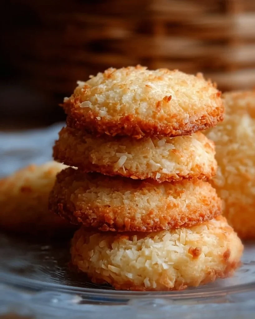 Soft and buttery coconut cookies freshly baked and ready to enjoy