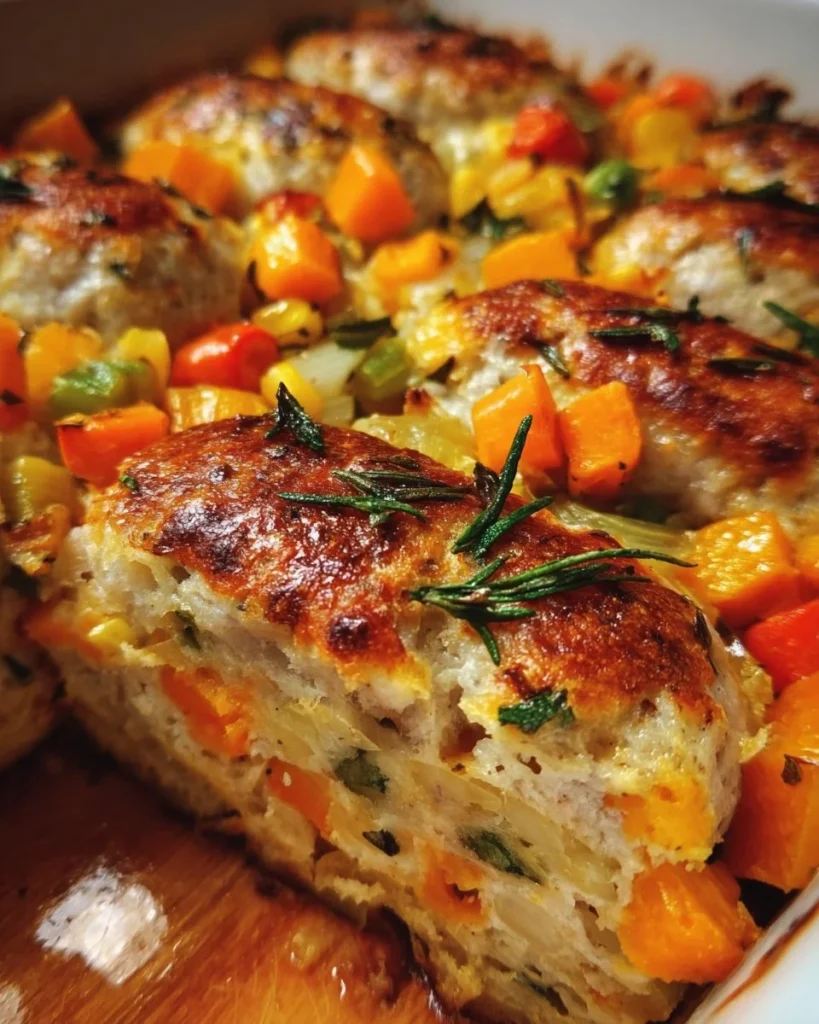 Delicious Sweet Potato Apple Chicken Sausage Casserole served in a baking dish.