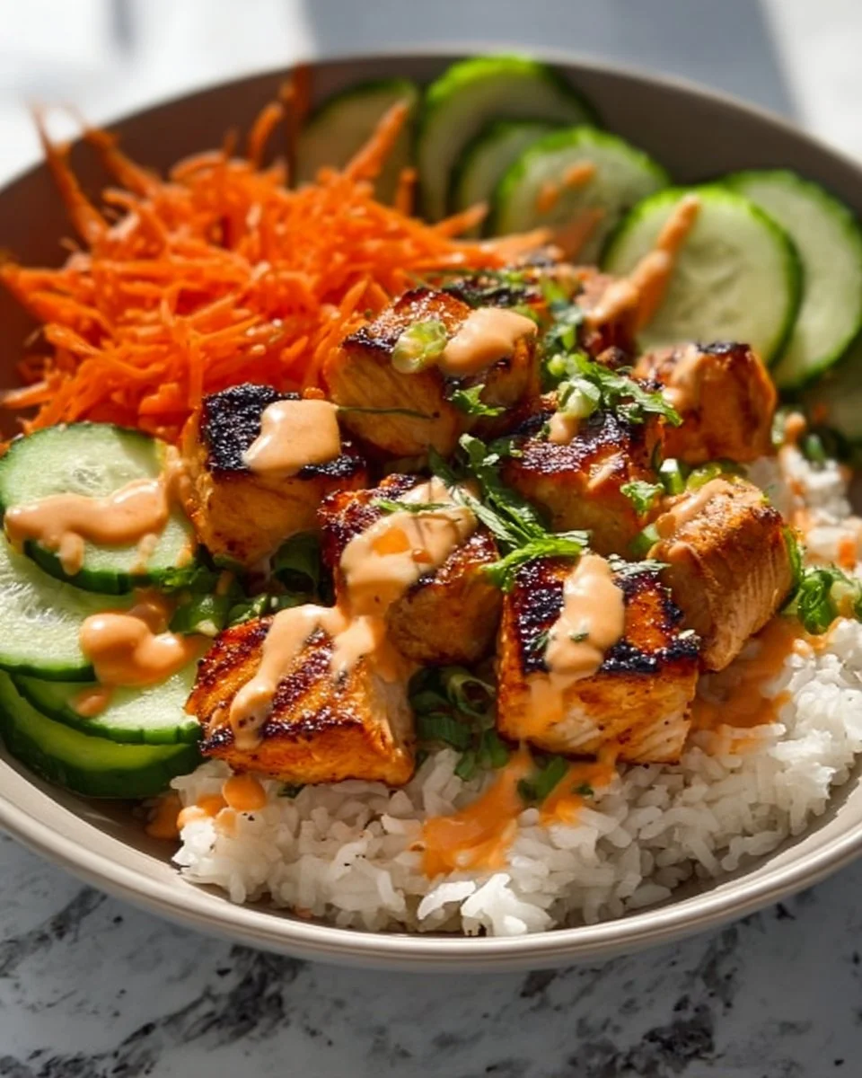 The Best Bang Bang Salmon Bowls With Rice