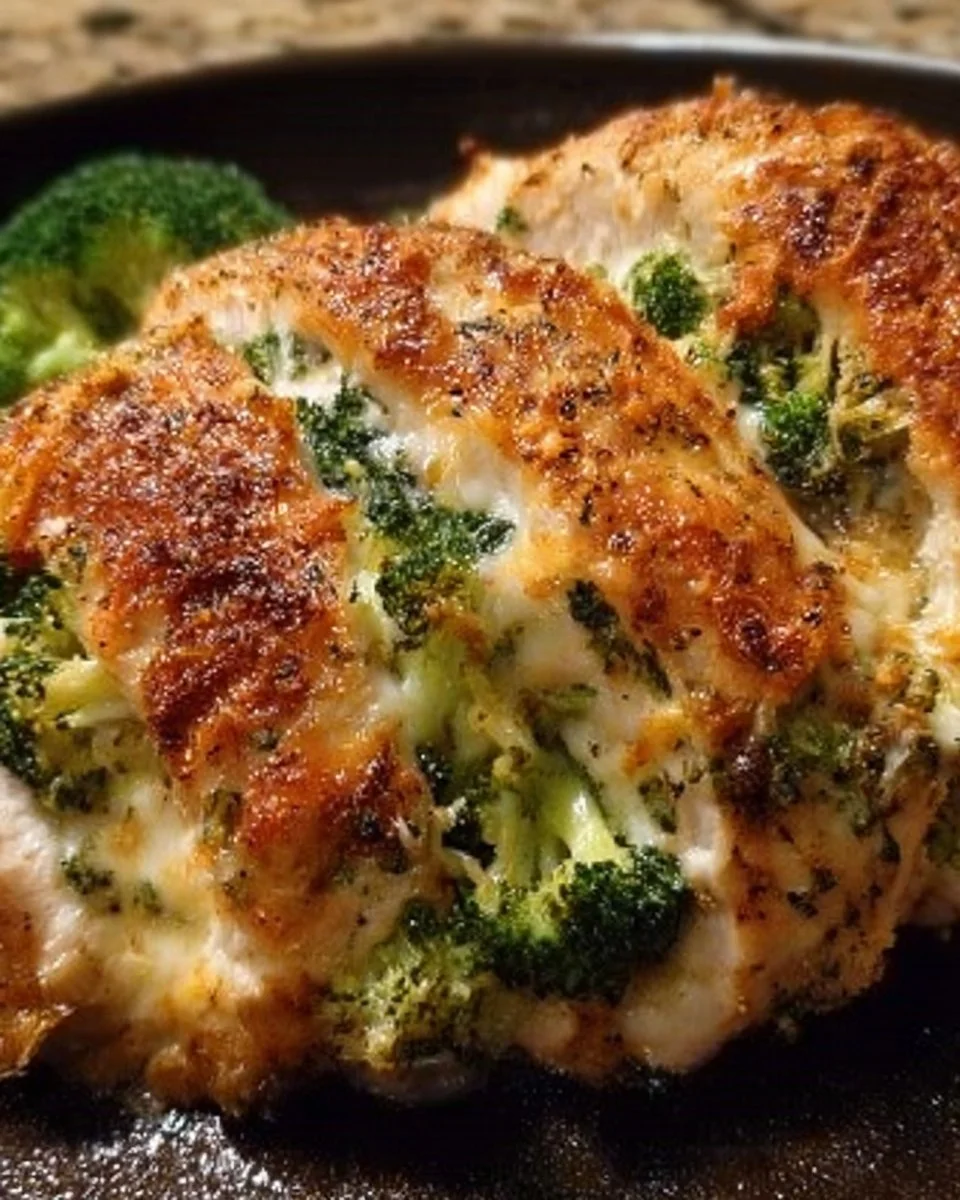 Broccoli and Cheese Stuffed Chicken Breast