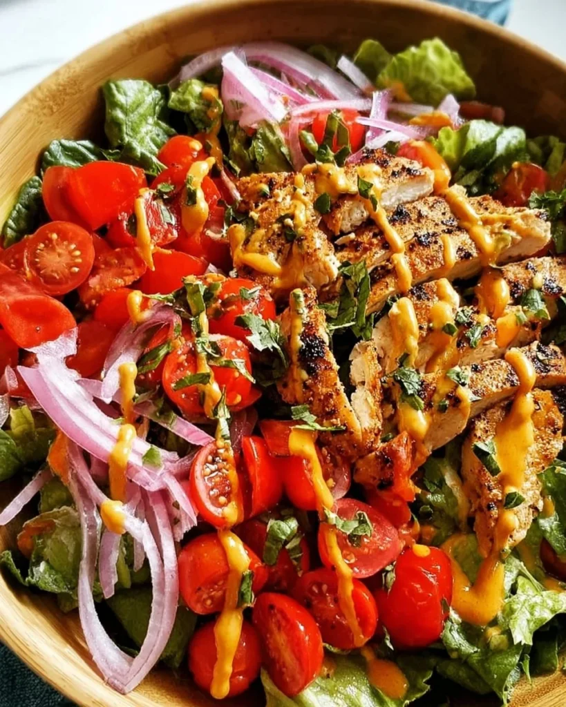 Delicious Chicken Fajita Salad with Creamy Salsa Dressing