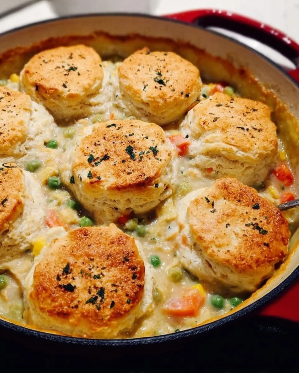Chicken Pot Pie with Biscuits