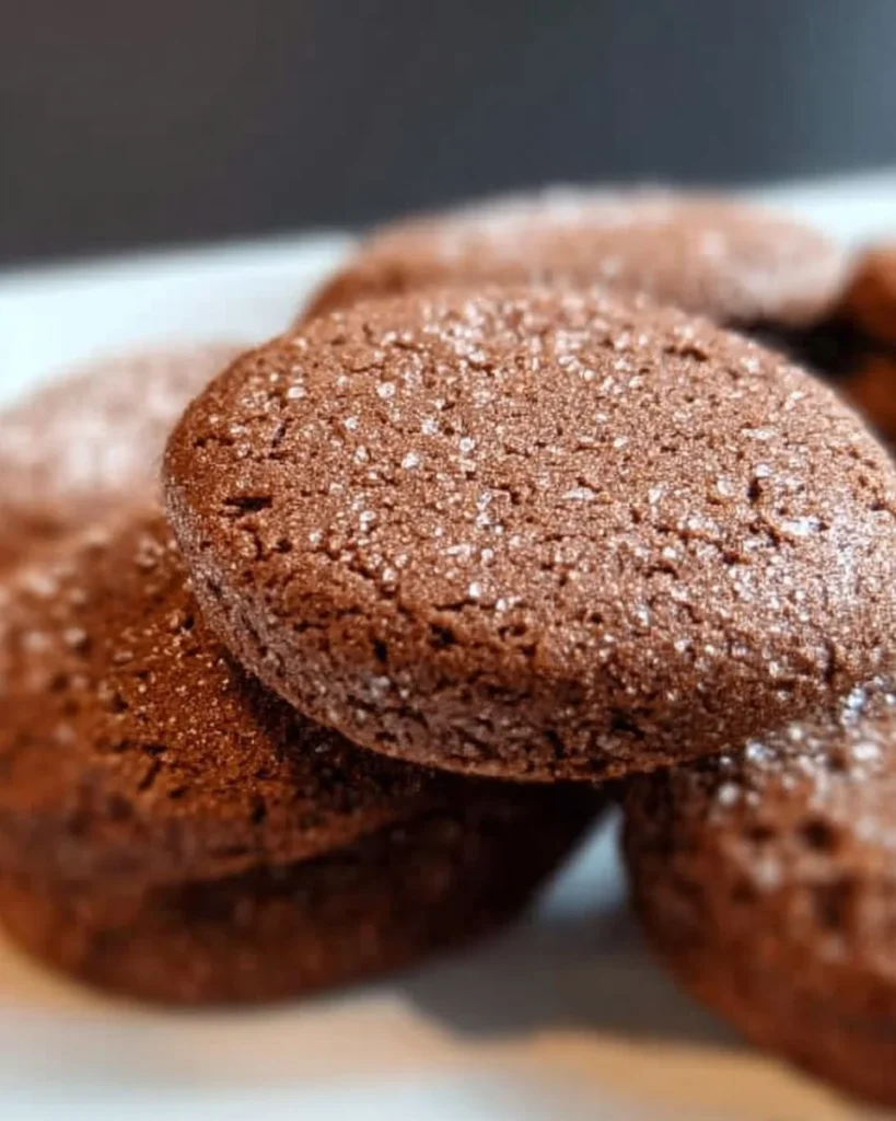 Delicious chocolate sugar cookies on a plate, perfect for any dessert lover.