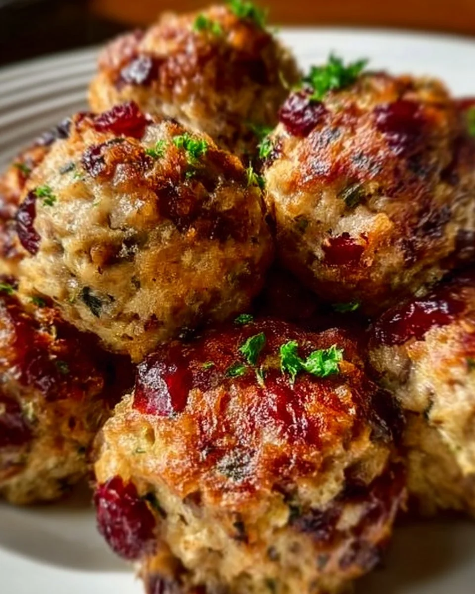 Cranberry Turkey Stuffing Balls