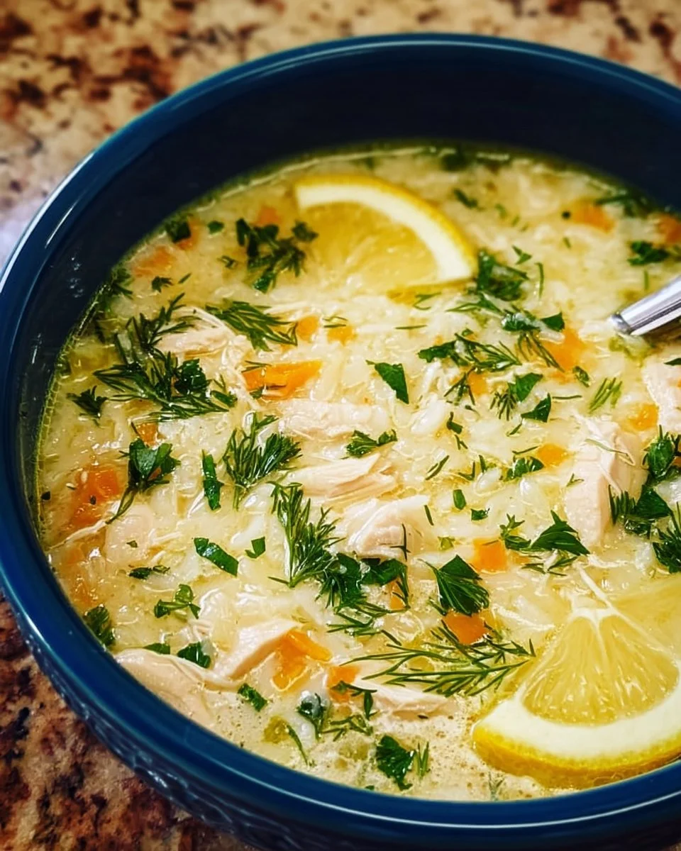 Creamy Greek Lemon Chicken Soup