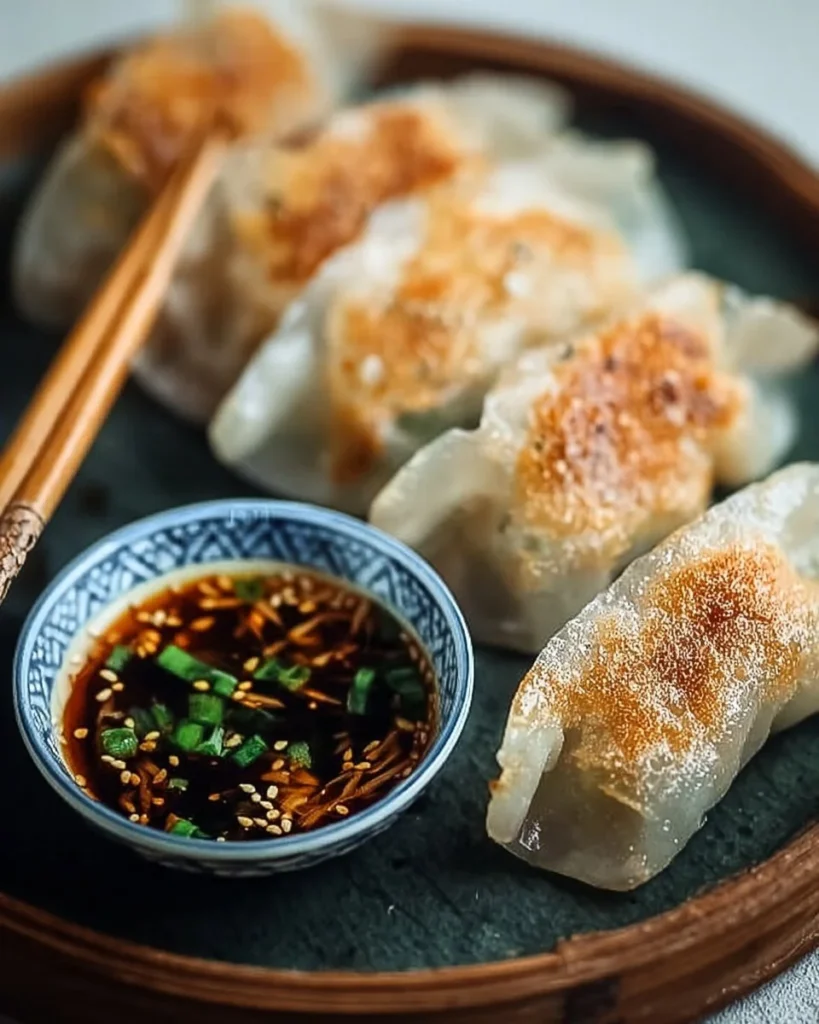 Delicious crispy rice paper dumplings served with dipping sauce