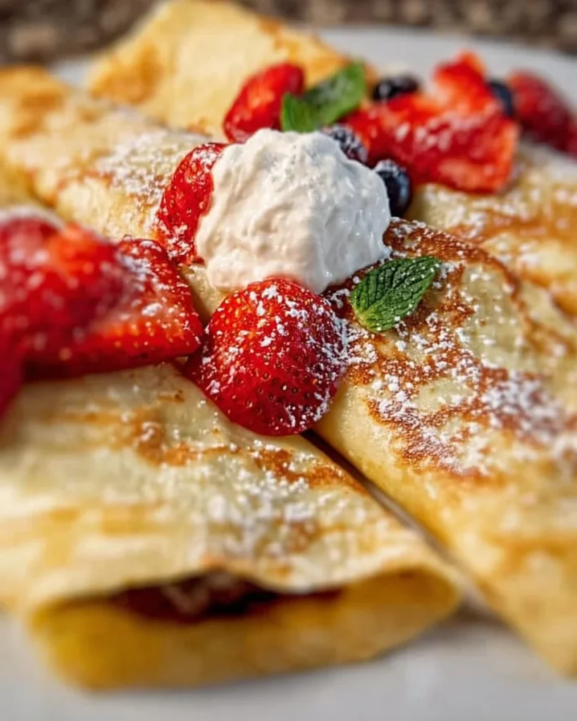 Delicious homemade crepes made using the easiest crepe recipe