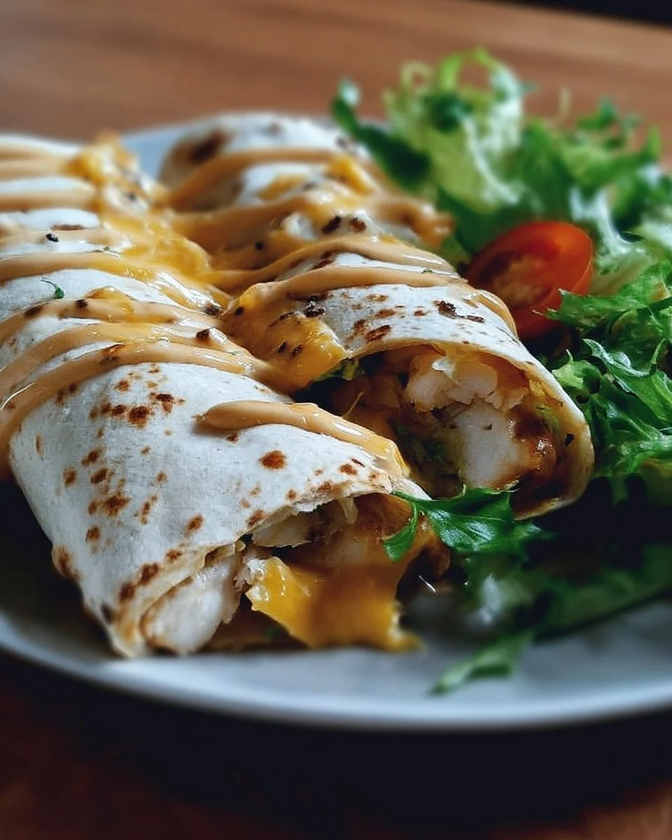 Easy Cheesy Garlic Chicken Wraps