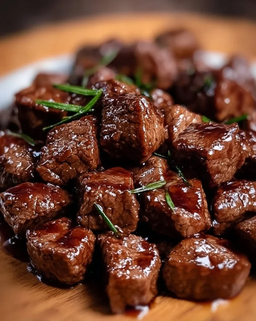 Delicious easy crockpot steak bites served with vegetables