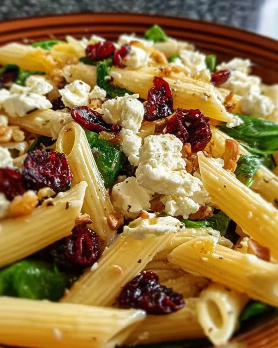 Feta & Cranberry Penne Salad with Orange Vinaigrette