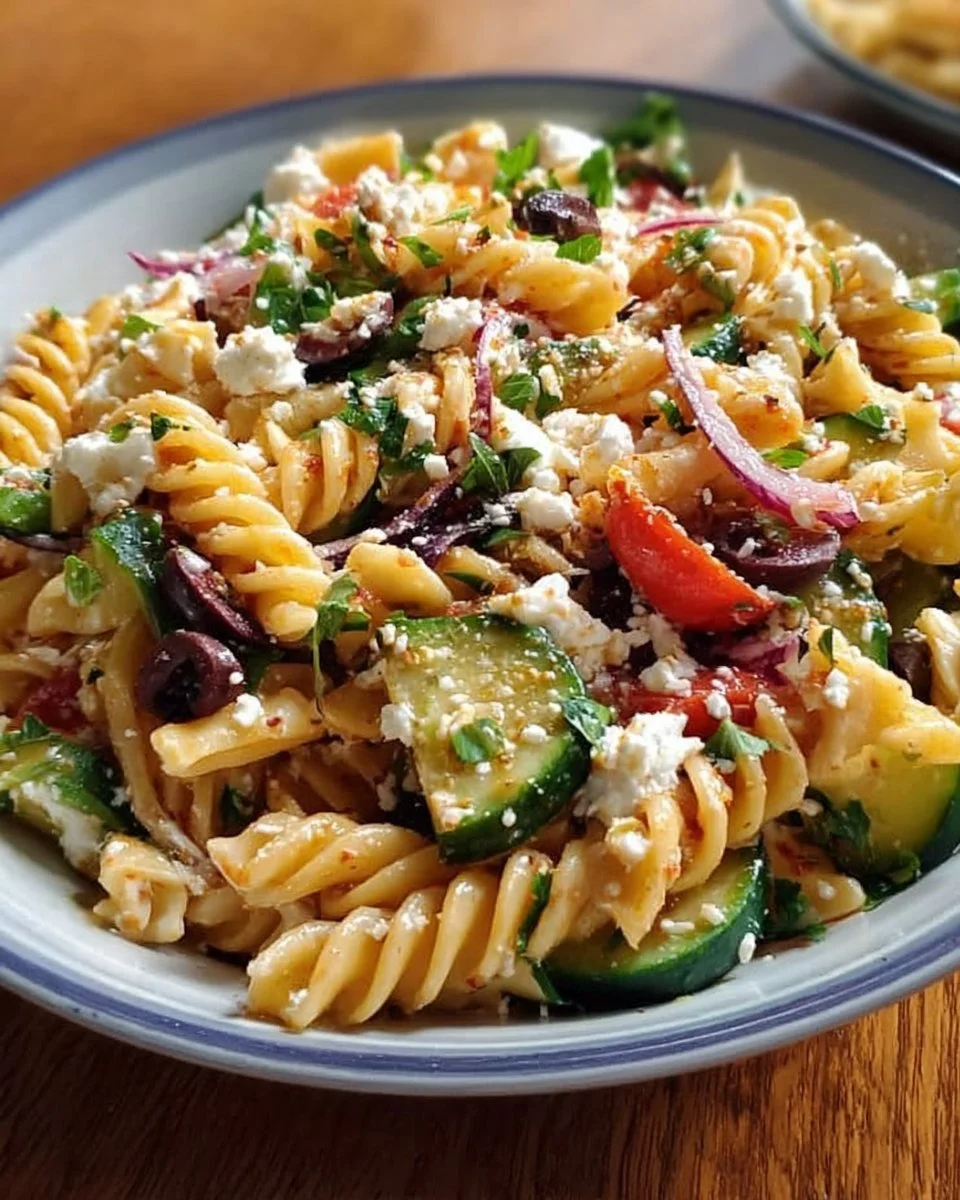 Mediterranean High Protein Pasta Salad