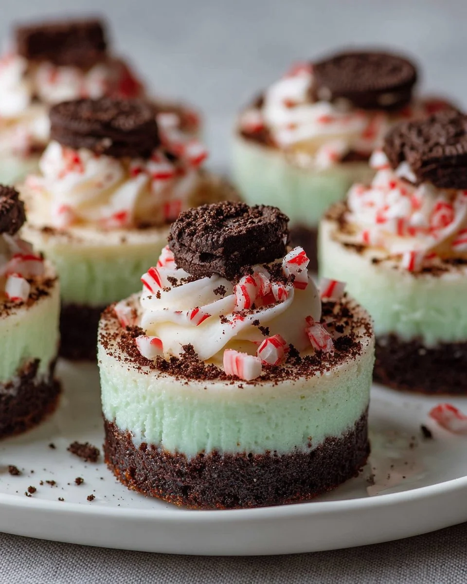 Oreo Mint Mini Cheesecakes