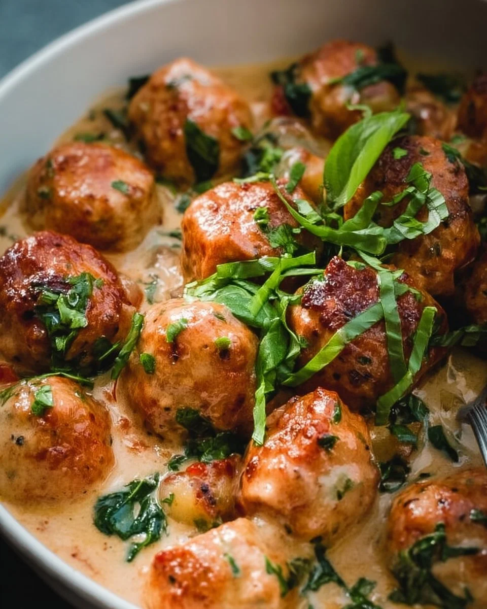 Slow Cooker Tuscan Chicken Meatballs