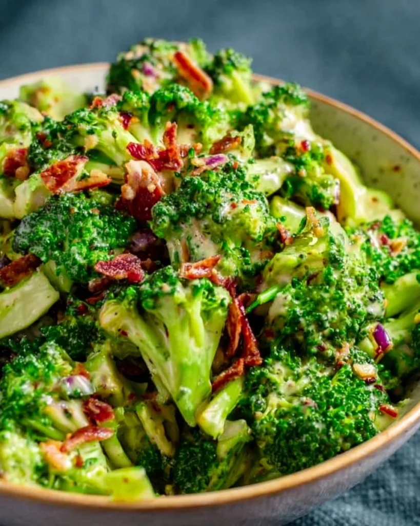 Delicious broccoli salad with vibrant ingredients and a creamy dressing