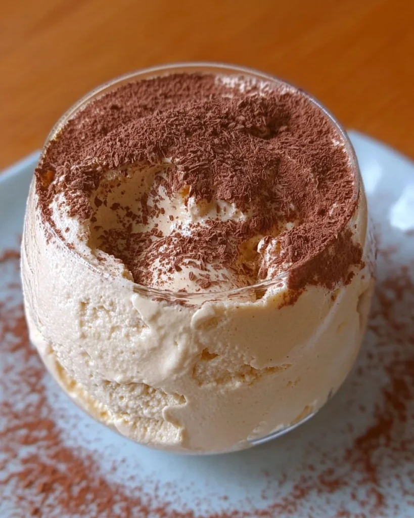 3-ingredient frozen protein dessert in a bowl garnished with fruit