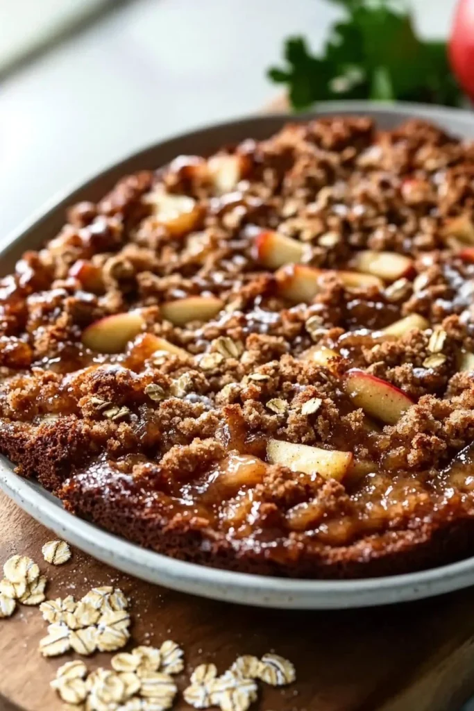 Delicious Apple Crisp Coffee Cake topped with crumble