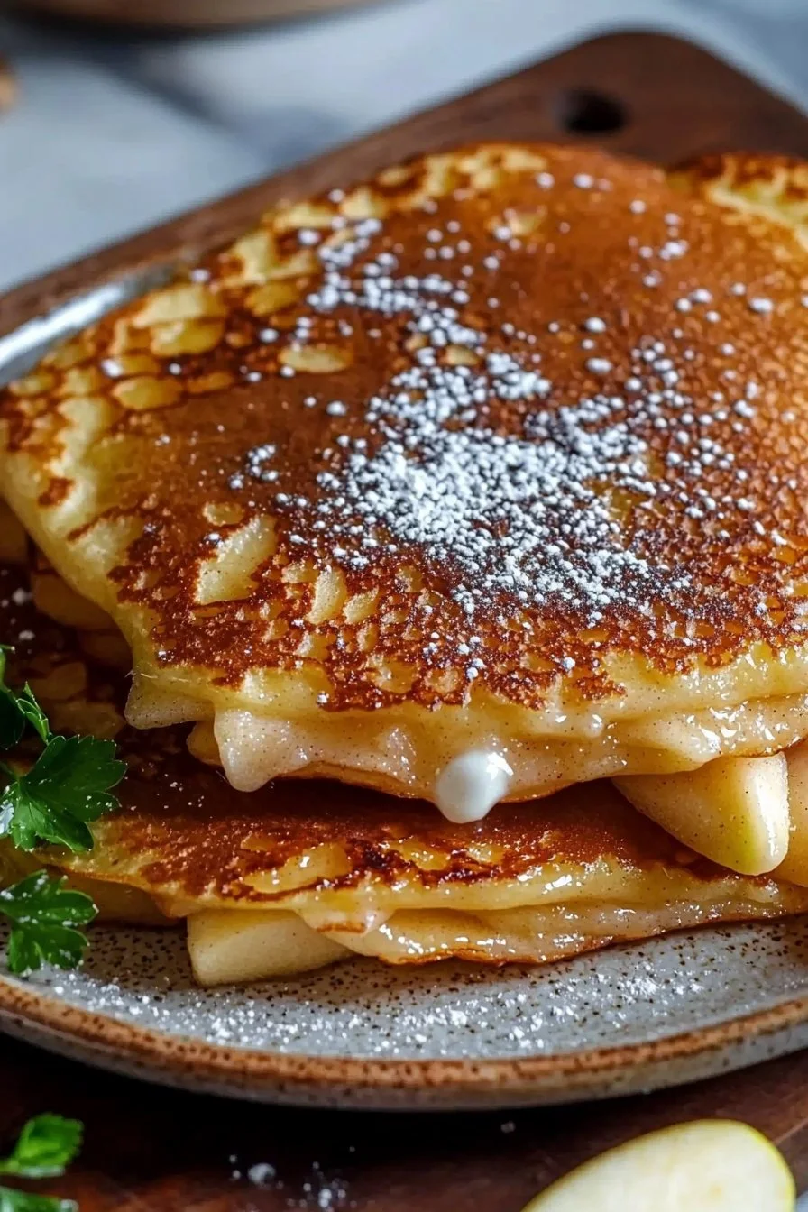 Apple raised pancakes