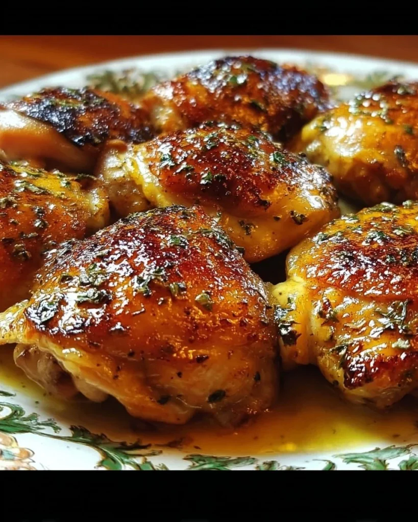 Bobby Flay's mouthwatering chicken thighs recipe on a plate