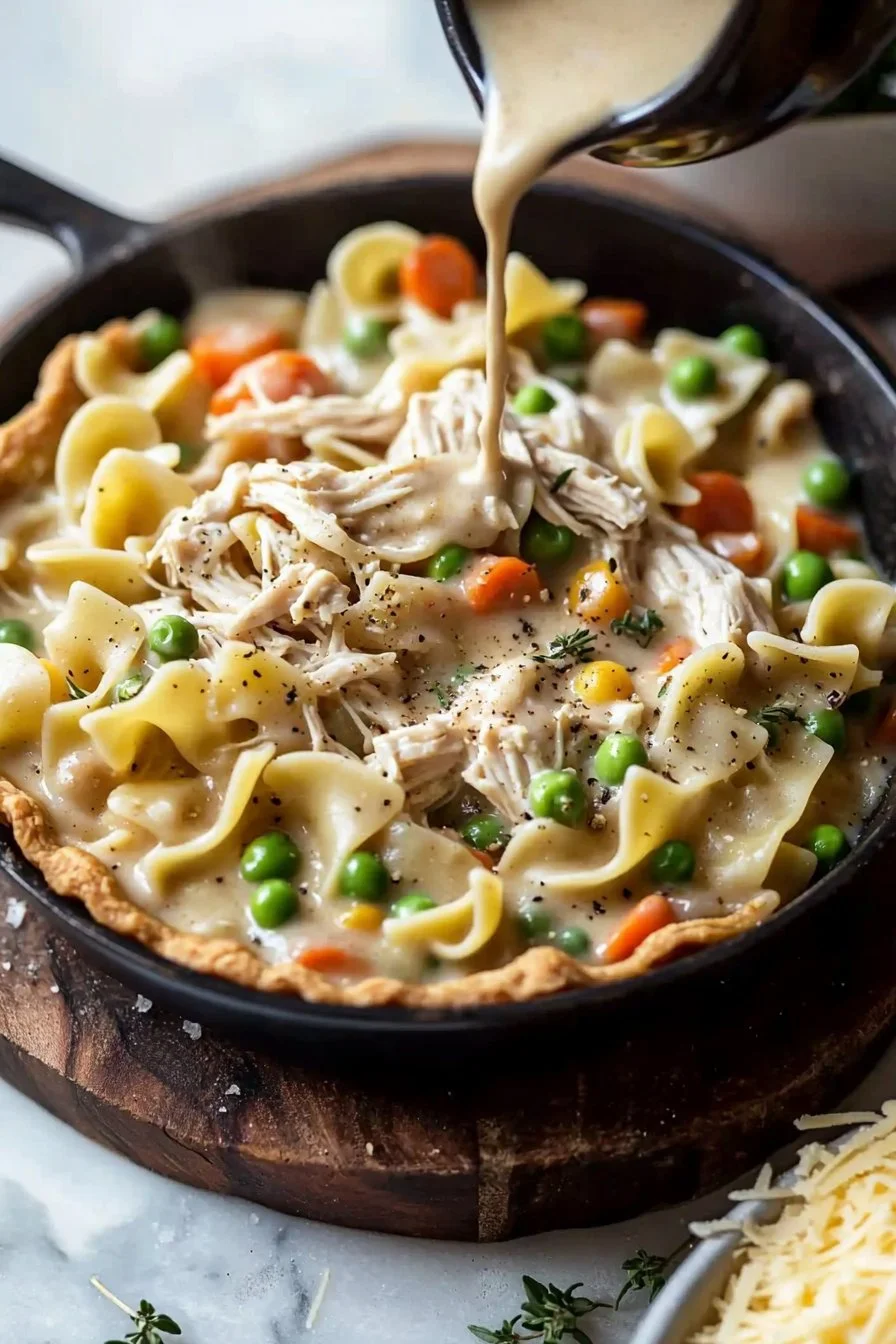 Chicken Pot Pie Noodle Skillet