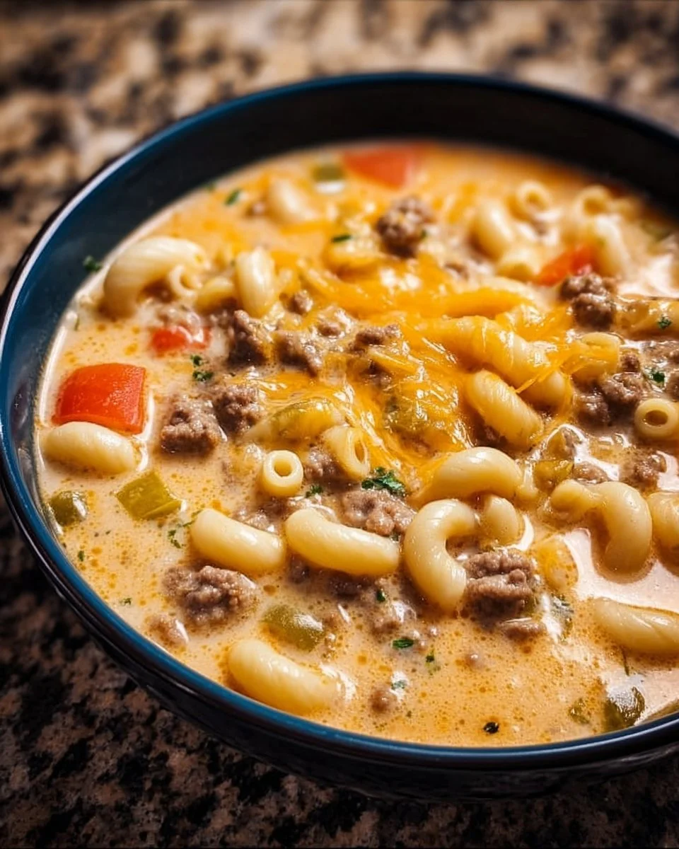 Creamy Cheeseburger Macaroni Soup