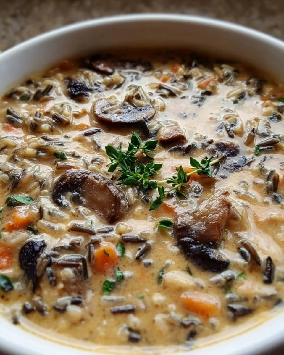 Creamy Wild Rice and Mushroom Soup