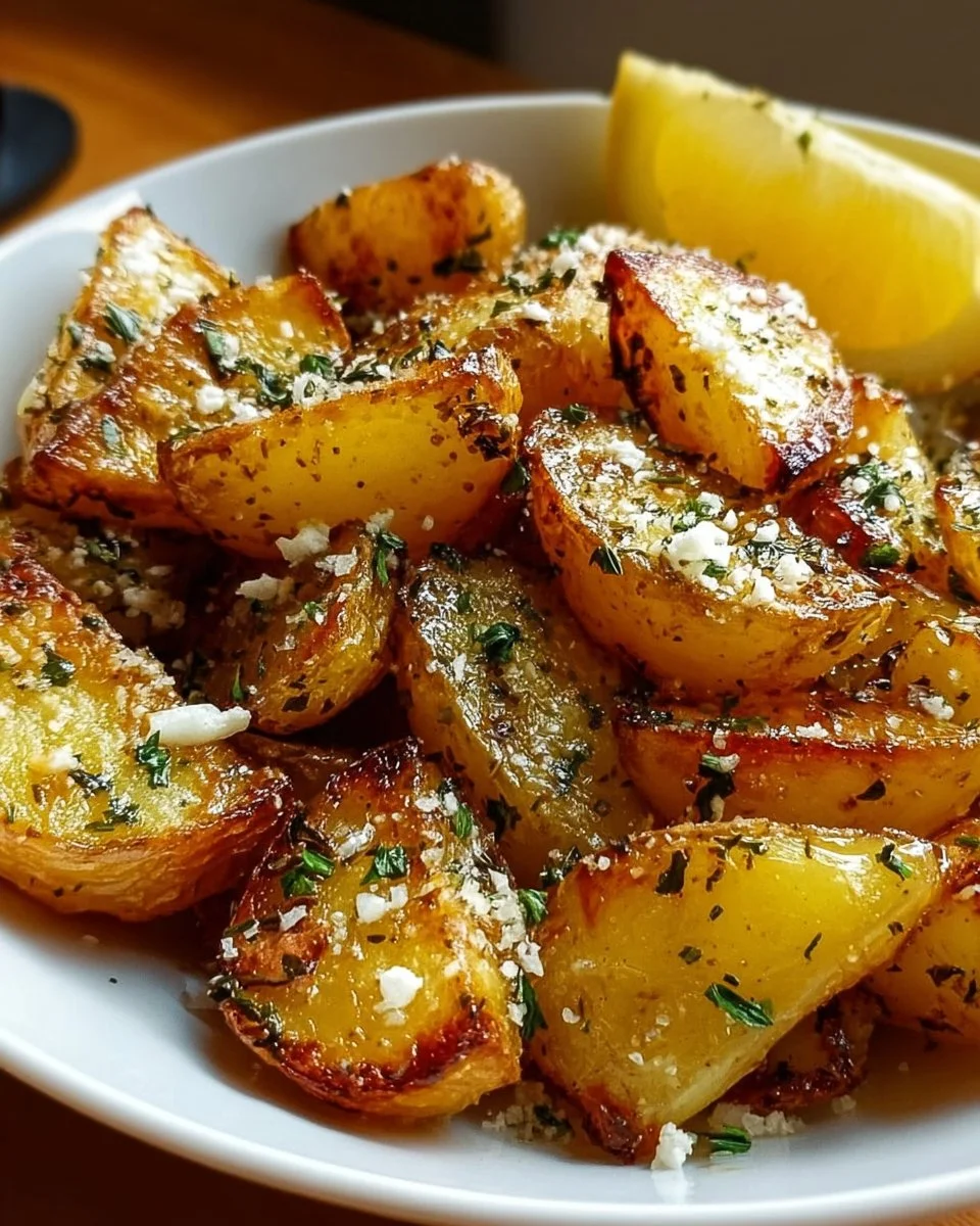 Crispy Greek Potatoes With Lemon Flavor