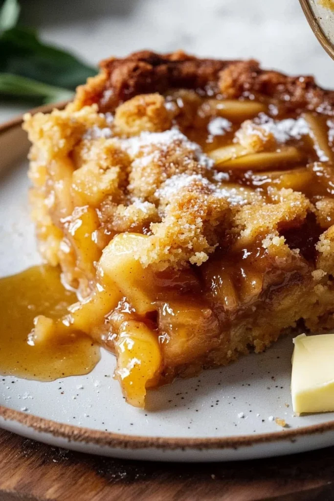 Delicious 3-ingredient apple dump cake served on a plate