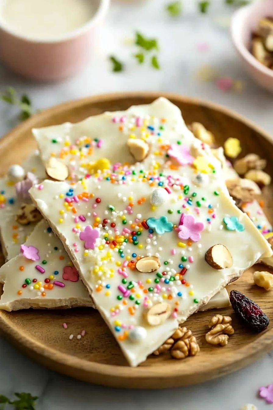 Easy White Chocolate Spring Bark