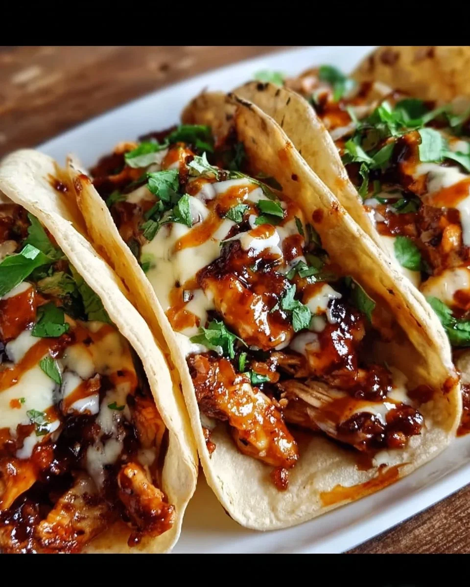 Garlic Butter Honey BBQ Chicken Tacos
