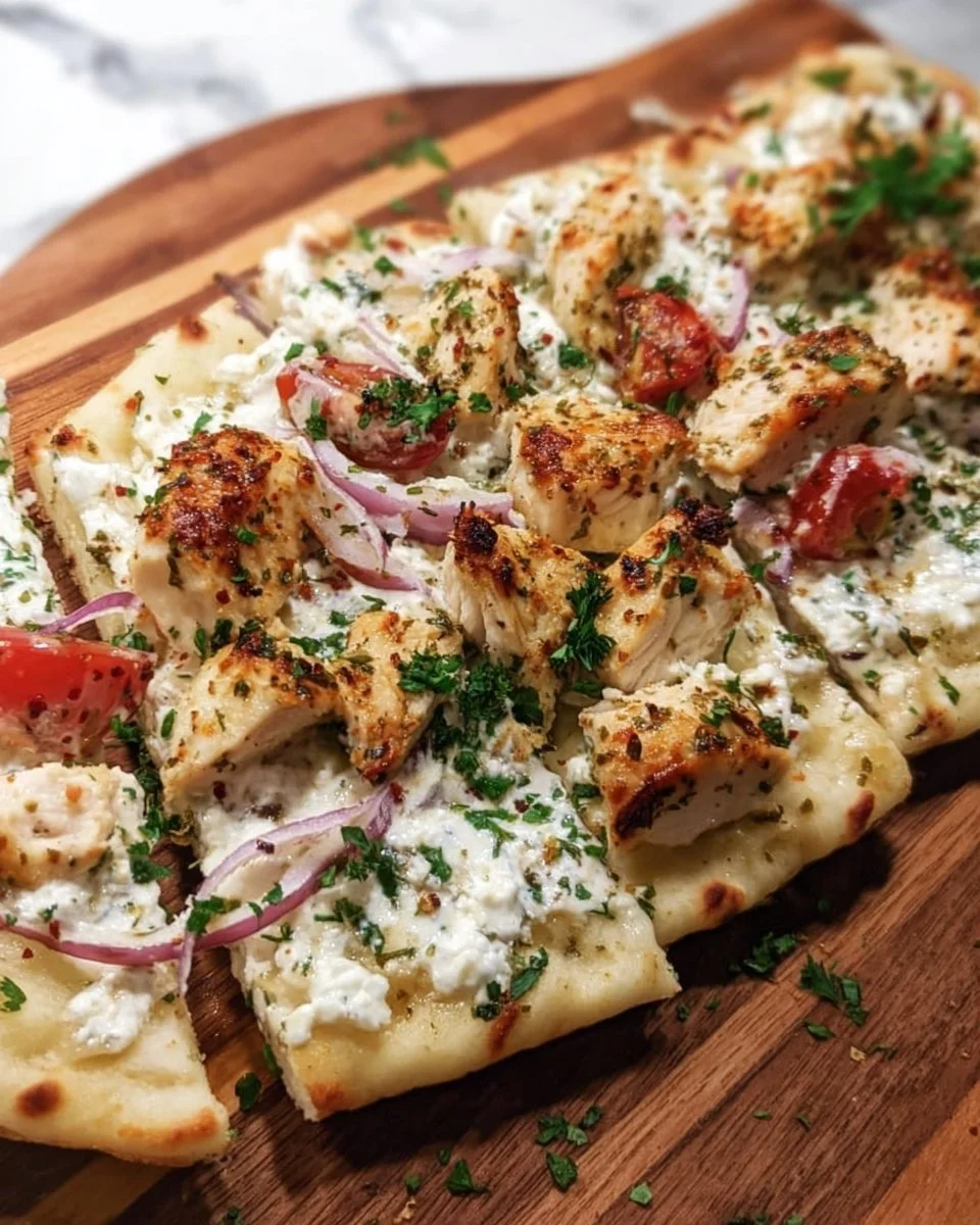 Greek Chicken Flatbread