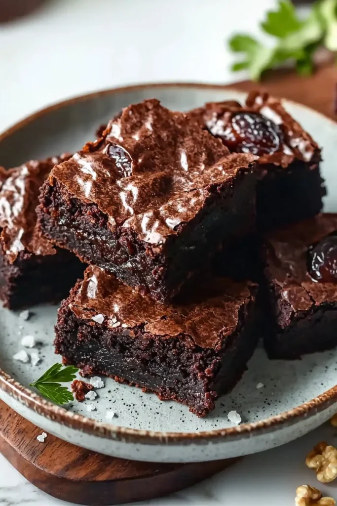 Healthy date brownies made with natural ingredients.