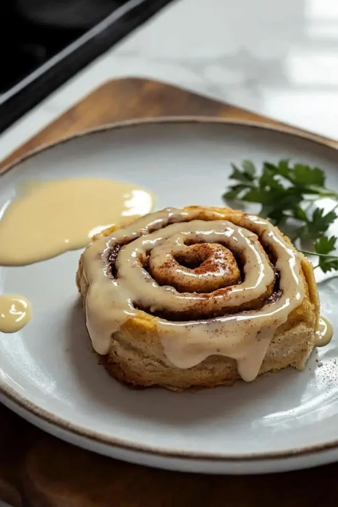 High protein cinnamon roll dessert with low calories for a healthy treat