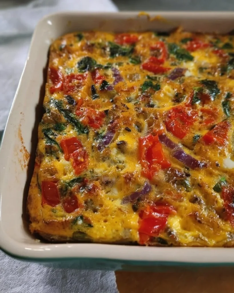 High Protein Meal Prep Breakfast Casserole loaded with healthy ingredients
