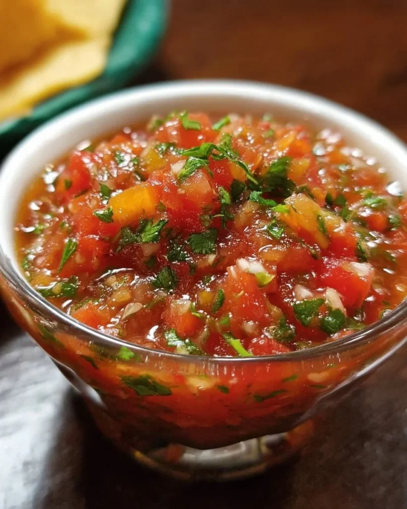 Fresh Lazy Day Salsa made with ripe tomatoes and spices