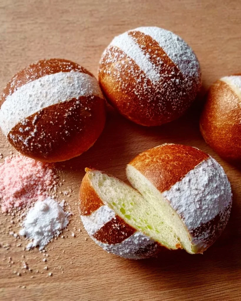 Delicious Maritozzi Italian sweet buns filled with whipped cream