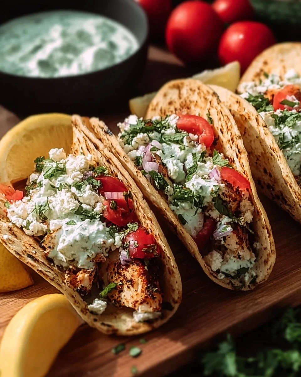 Mediterranean Chicken Tacos with Creamy Tzatziki Magic