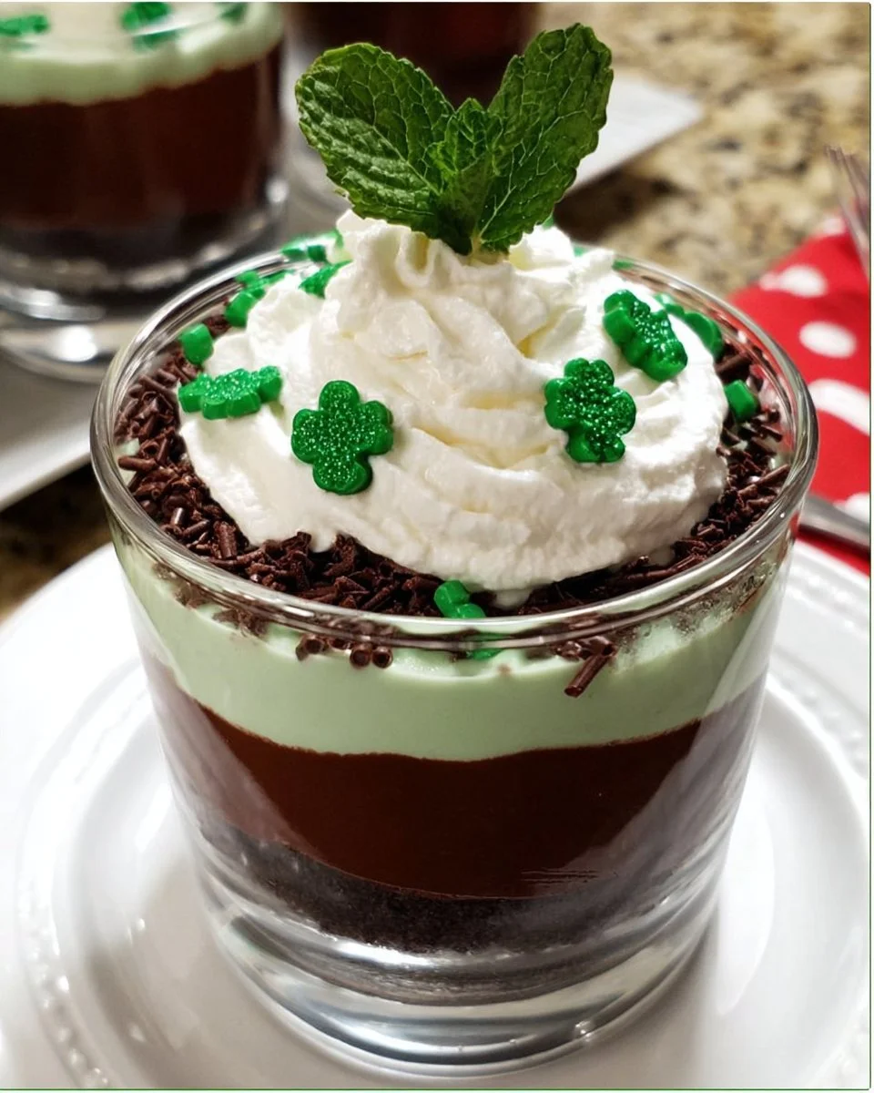 Mint Chocolate Pudding Cups