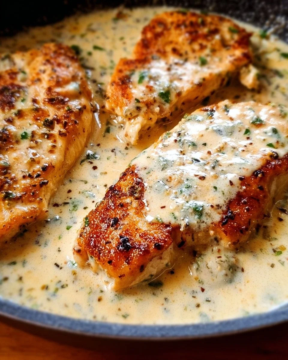 One Pan Creamy Garlic Chicken Breasts