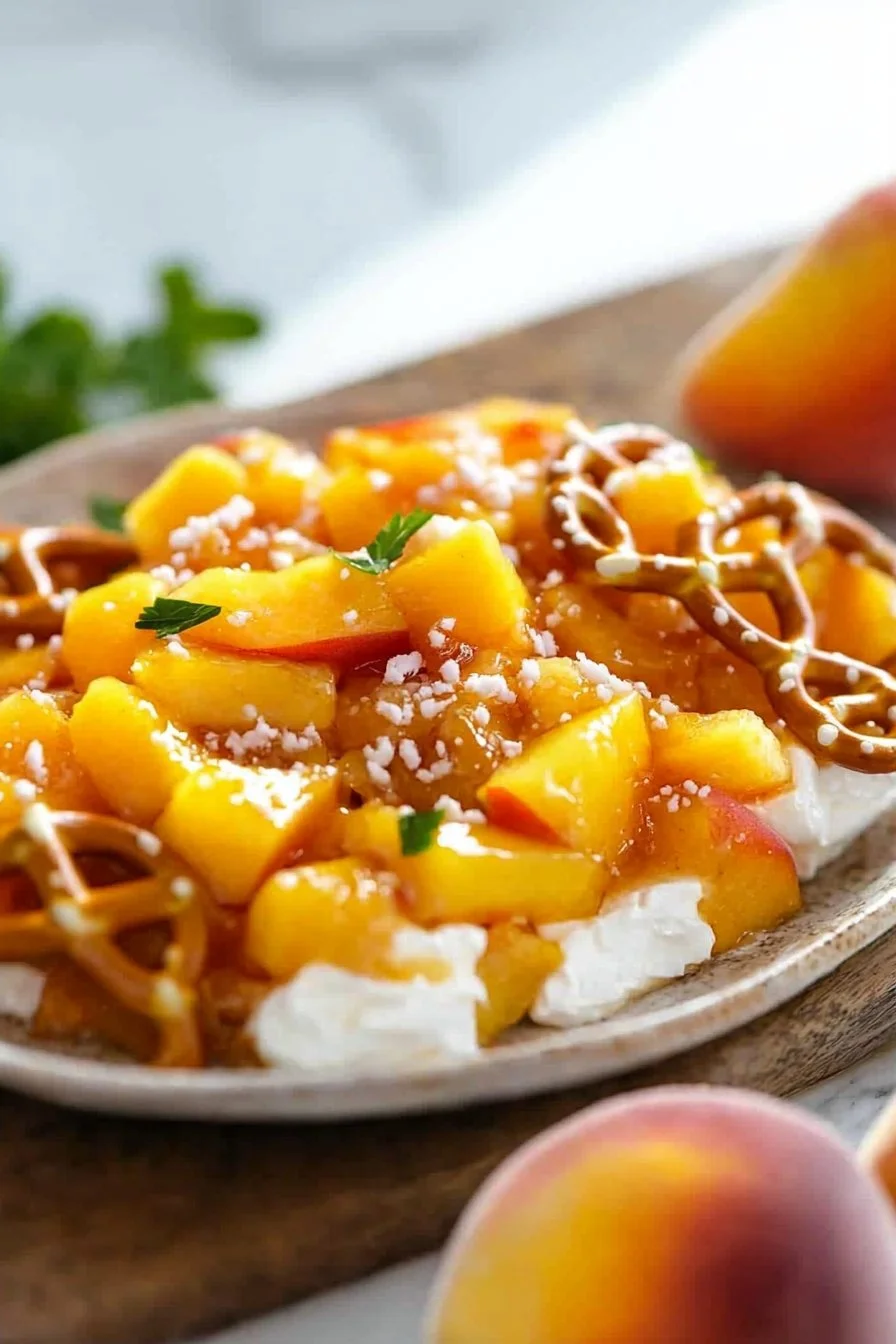 Peach Pretzel Salad Dessert