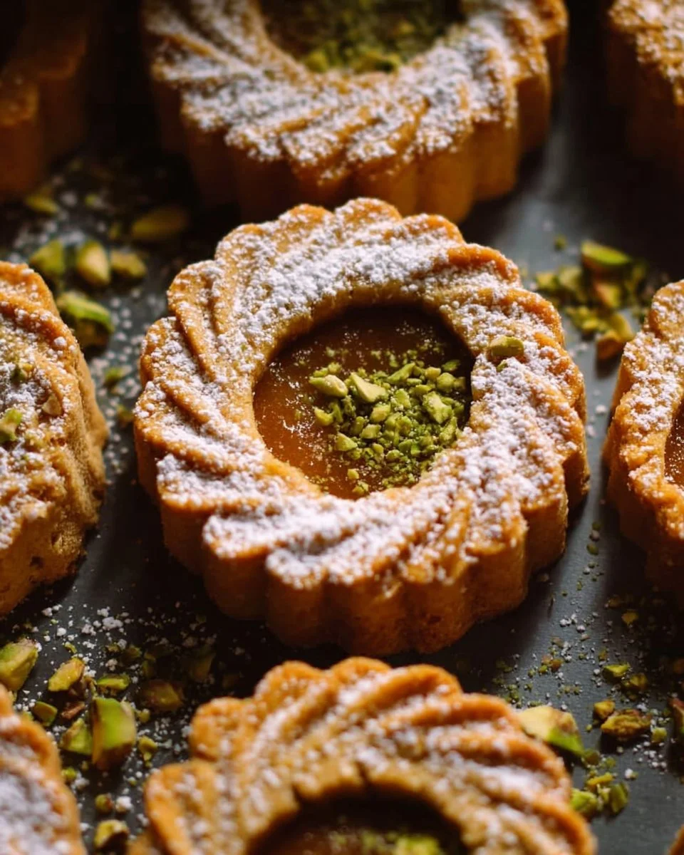 Pistachio Linzer Cookies