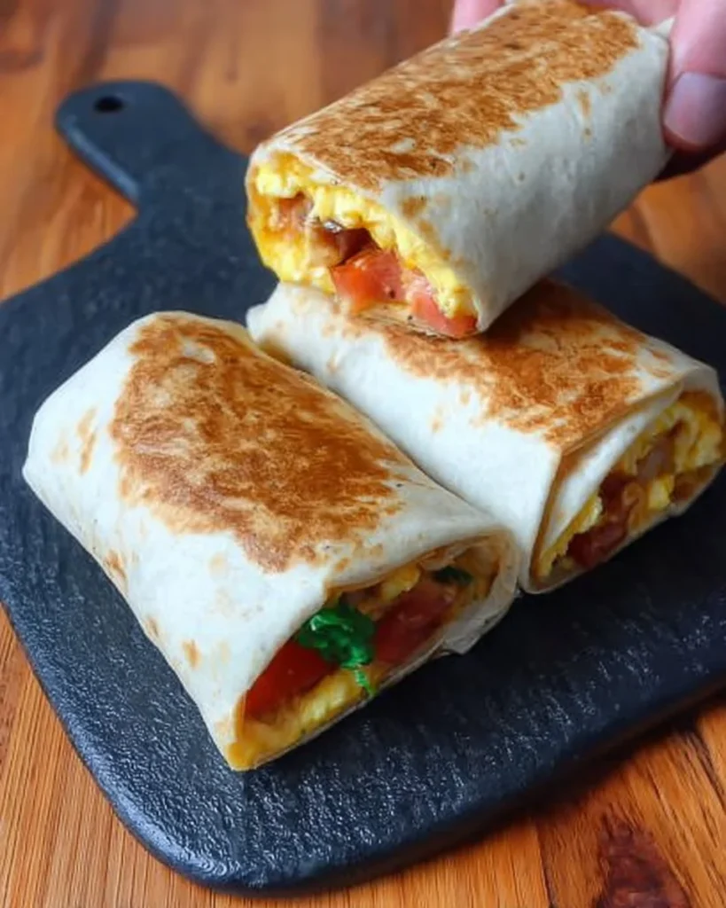 Protein Breakfast Burritos filled with eggs, beans, and cheese for a nutritious meal.