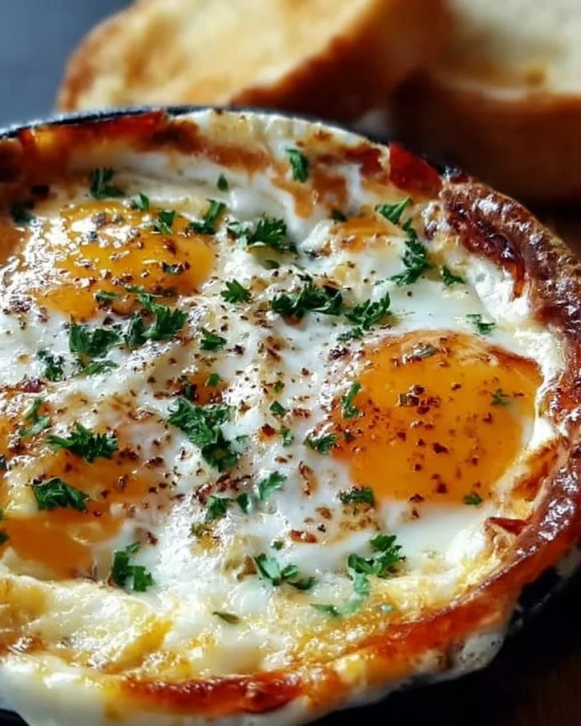 Baked cottage cheese eggs served on a plate for a healthy breakfast.