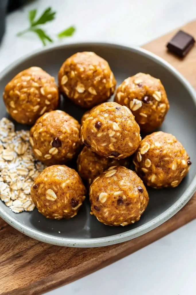 Healthy pumpkin protein balls made with natural ingredients